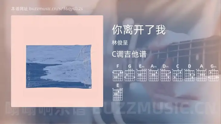 你离开了我 林俊呈 吉他谱C调简单版