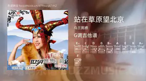 站在草原望北京 乌兰图雅 吉他谱G调简单版
