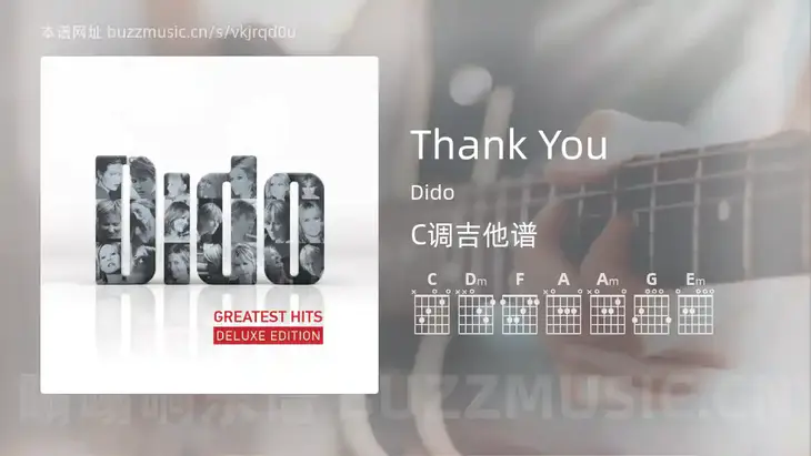 Thank You Dido 吉他谱C调简单版