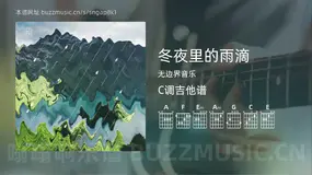 冬夜里的雨滴吉他谱C调 无边界音乐 简单版