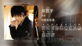 坏孩子 许嵩 吉他谱G调简单版