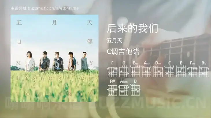 后来的我们 五月天 吉他谱C调简单版