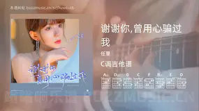 谢谢你,曾用心骗过我吉他谱C调 任夏 简单版
