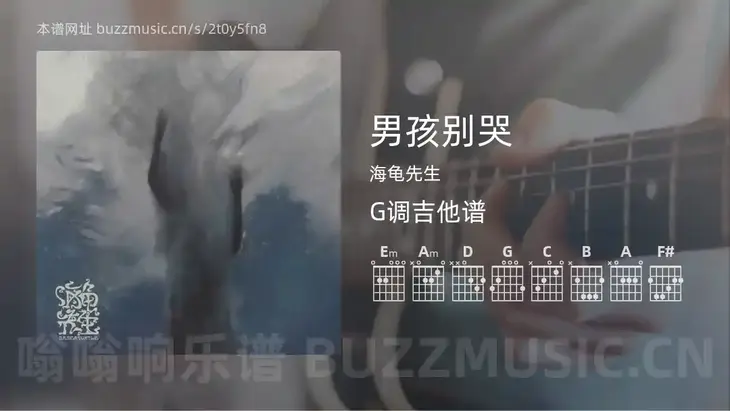 男孩别哭 海龟先生 吉他谱G调简单版