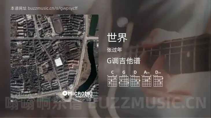 世界 张过年 吉他谱G调简单版
