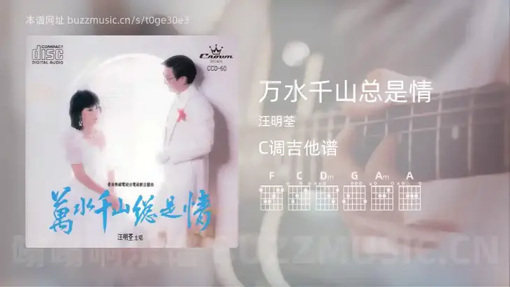 万水千山总是情 汪明荃 吉他谱C调简单版
