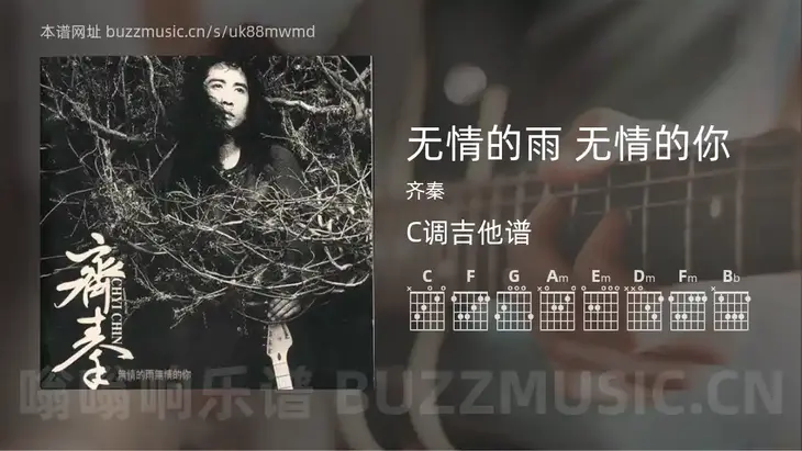 无情的雨 无情的你 齐秦 吉他谱C调简单版