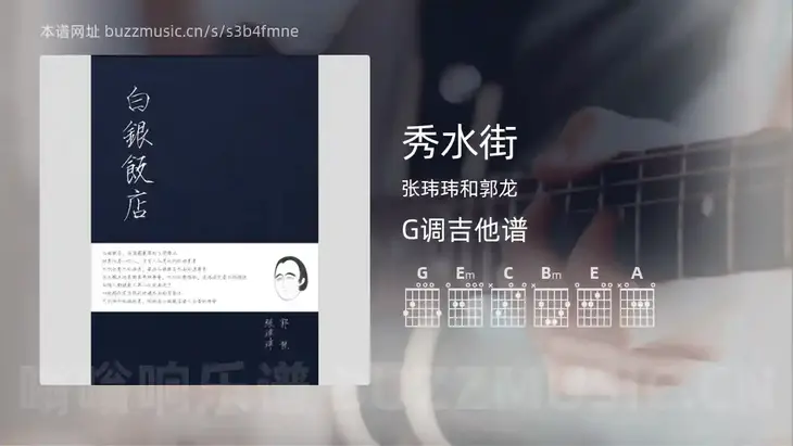 秀水街 张玮玮和郭龙 吉他谱G调简单版
