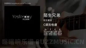 陌生兄弟 纣王老胡 吉他谱C调简单版