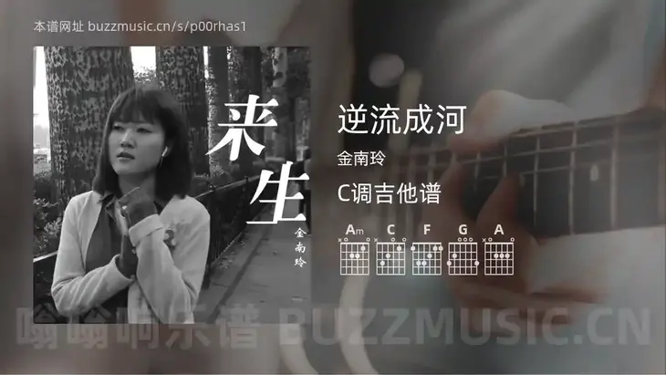 逆流成河吉他谱C调 金南玲 简单版