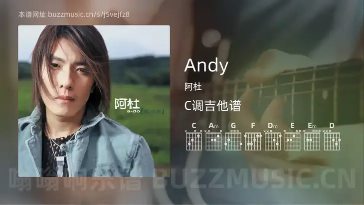 Andy 阿杜 吉他谱C调简单版