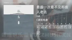 最后一次看不见那些人老去吉他谱C调 马頔 简单版
