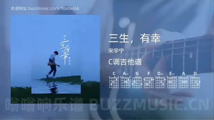 三生，有幸 宋宇宁 吉他谱C调简单版