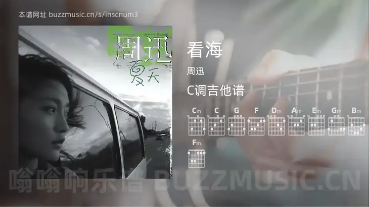 看海 周迅 吉他谱C调简单版