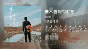 谁不曾拥有梦想 霍宝库 吉他谱G调简单版