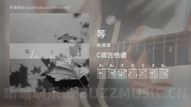 等 朱添泽 吉他谱C调简单版