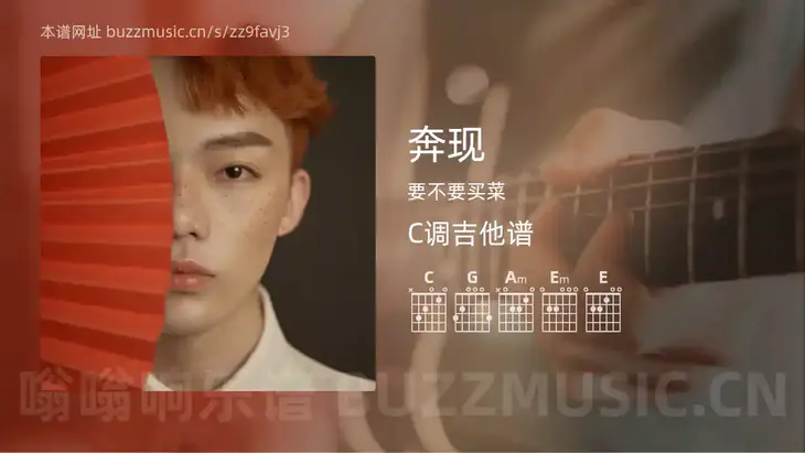 奔现吉他谱C调 要不要买菜 简单版