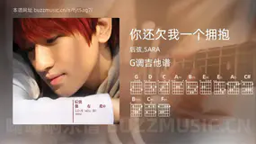你还欠我一个拥抱吉他谱G调 后弦,SARA 简单版