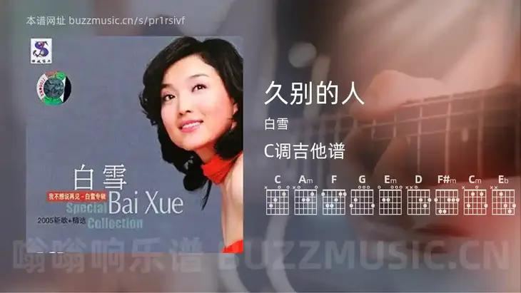 久别的人吉他谱C调 白雪 简单版