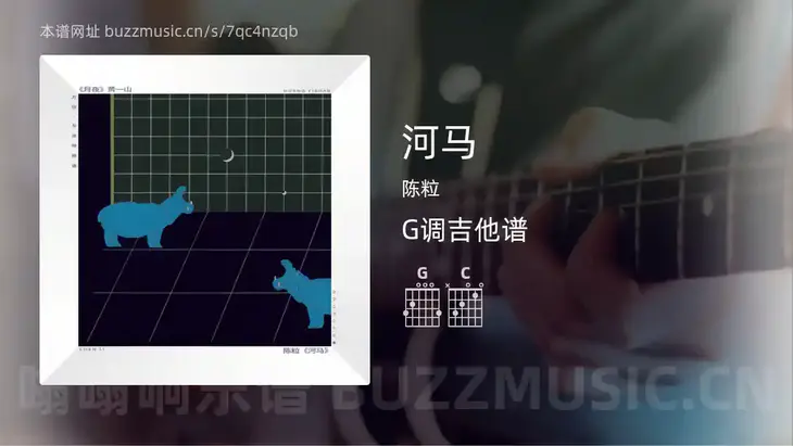 河马吉他谱G调 陈粒 简单版