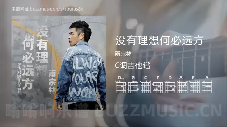 没有理想何必远方吉他谱C调 雨宗林 简单版