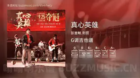 真心英雄 彭昱畅,刺猬 吉他谱G调简单版