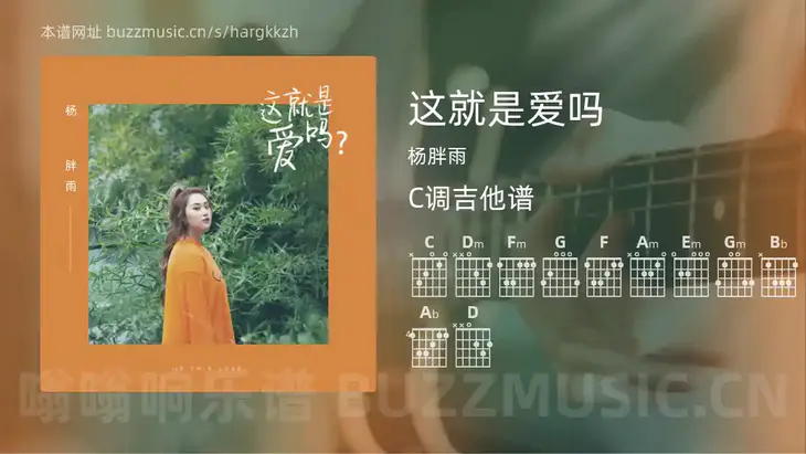 这就是爱吗 杨胖雨 吉他谱C调简单版