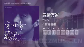 爱情万岁 钟立风 吉他谱G调简单版