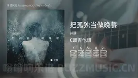 把孤独当做晚餐 井胧 吉他谱C调简单版