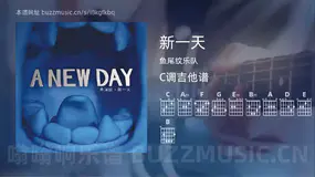 新一天 鱼尾纹乐队 吉他谱C调简单版