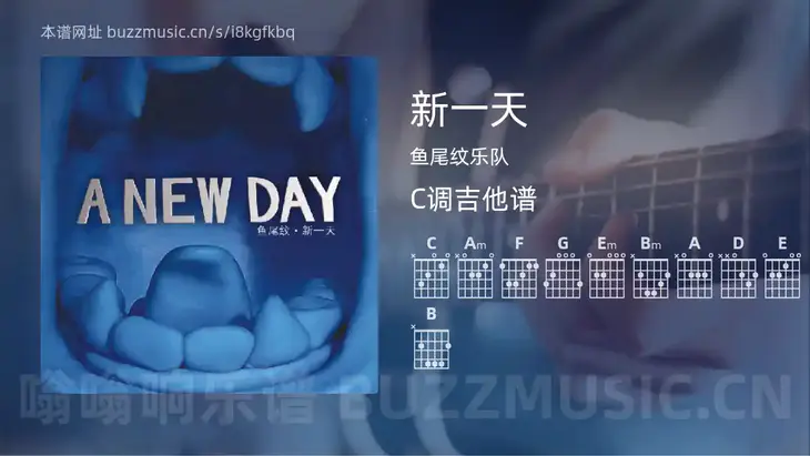 新一天 鱼尾纹乐队 吉他谱C调简单版