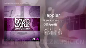 Happier Boyce Avenue 吉他谱C调简单版