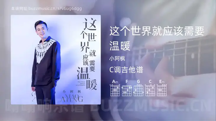这个世界就应该需要温暖 小阿枫 吉他谱C调简单版