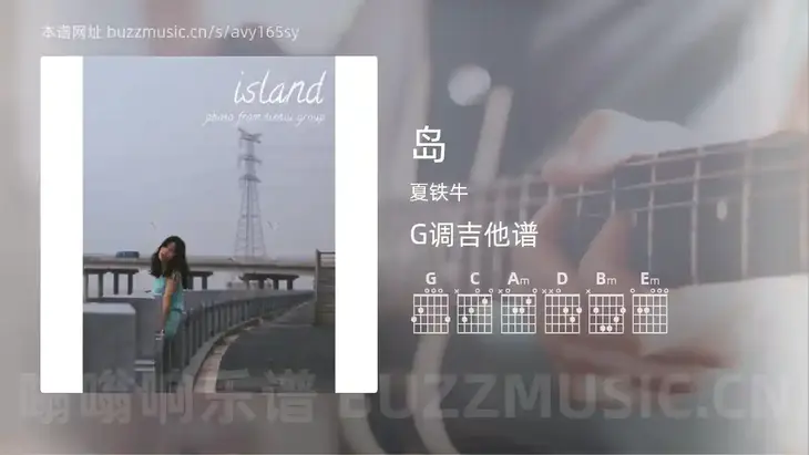 岛 夏铁牛 吉他谱G调简单版