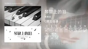 琴键上的泪 黄勇深 吉他谱C调简单版