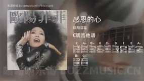 感恩的心 欧阳菲菲 吉他谱C调简单版