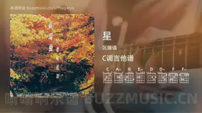 星 区瑞强 吉他谱C调简单版