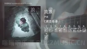 流浪 卢焱 吉他谱C调简单版