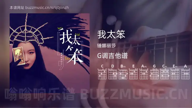 我太笨 锤娜丽莎 吉他谱G调简单版