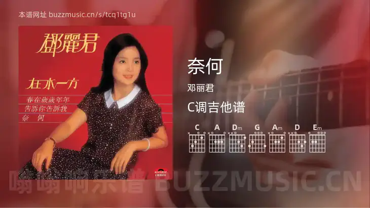 奈何 邓丽君 吉他谱C调简单版