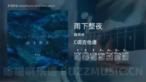 雨下整夜 曲肖冰 吉他谱C调简单版