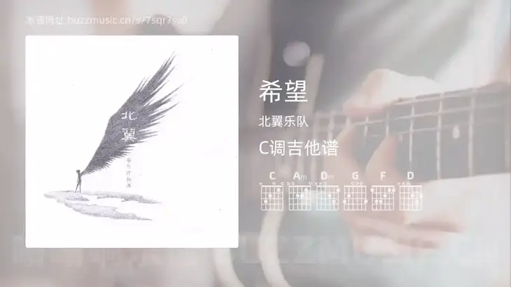 希望 北翼乐队 吉他谱C调简单版