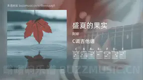 盛夏的果实 阿虾 吉他谱C调简单版