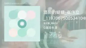酒醉的蝴蝶_崔伟立_1197067500534104064 音之巅_凝眸99 吉他谱G调简单版