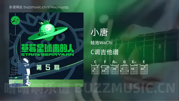 小唐 蛙池WaChi 吉他谱C调简单版