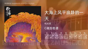 大海上风平浪静的一天 何大河 吉他谱C调简单版