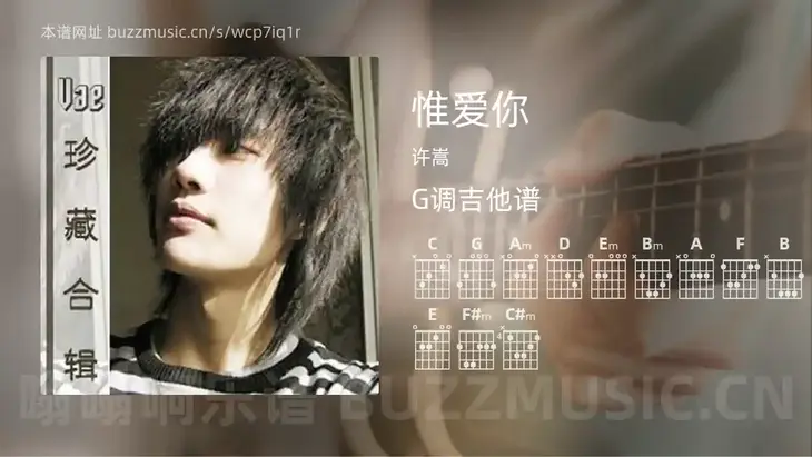 惟爱你 许嵩 吉他谱G调简单版