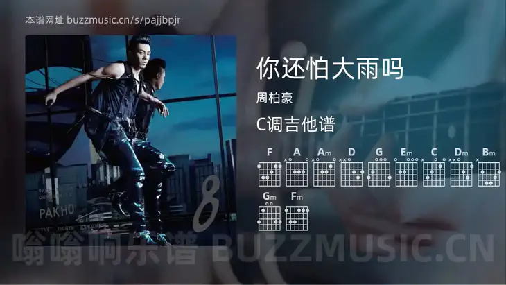 你还怕大雨吗吉他谱C调 周柏豪 简单版