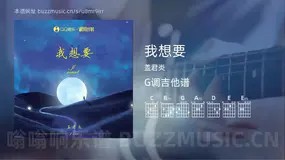 我想要吉他谱G调 盖君炎 简单版