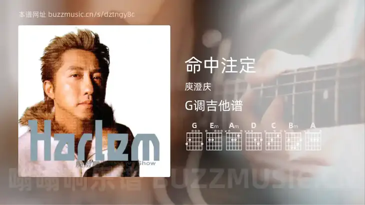 命中注定吉他谱G调 庾澄庆 简单版